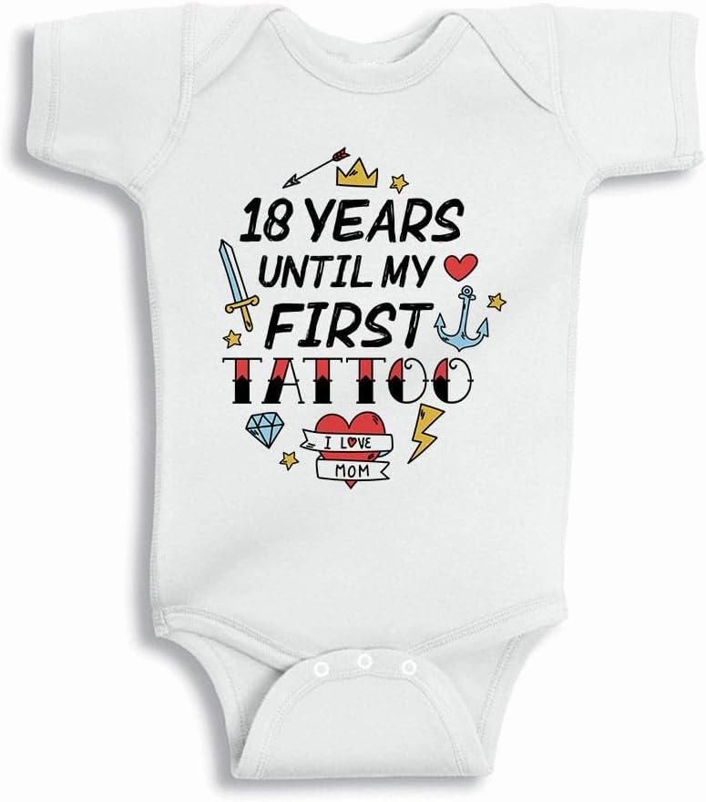 TATY Kids 18 Years Until My First Tattoo Baby Infant Bodysuit