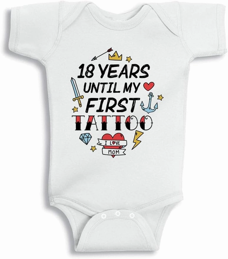 TATY Kids 18 Years Until My First Tattoo Baby Infant Bodysuit