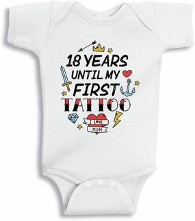 TATY Kids 18 Years Until My First Tattoo Baby Infant Bodysuit
