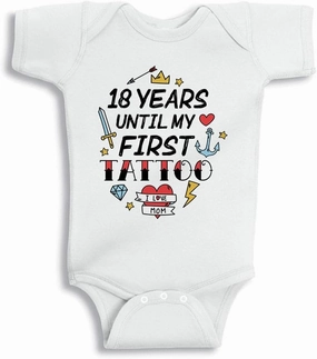 TATY Kids 18 Years Until My First Tattoo Baby Infant Bodysuit