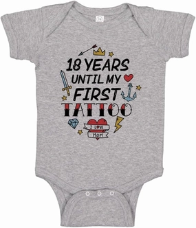 TATY Kids 18 Years Until My First Tattoo Baby Infant Bodysuit