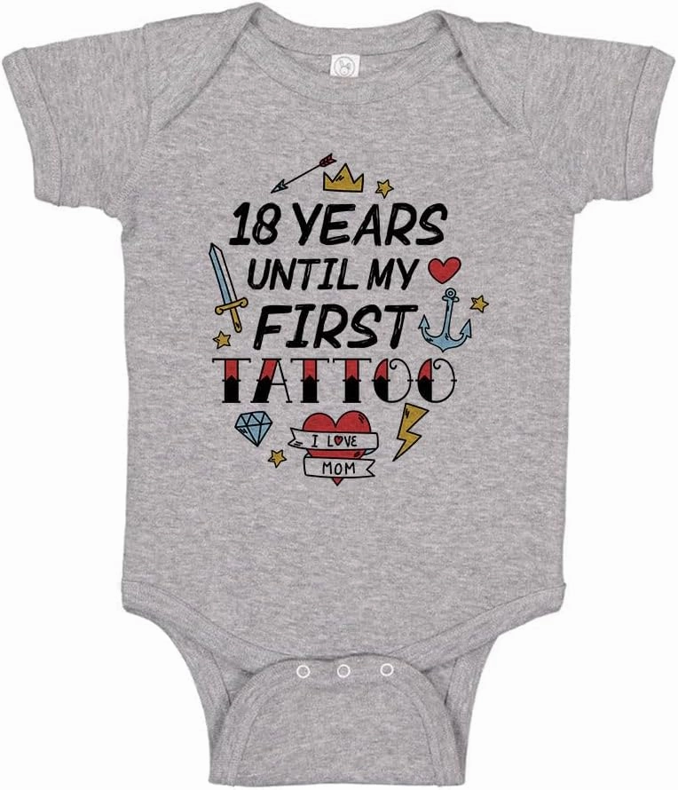 TATY Kids 18 Years Until My First Tattoo Baby Infant Bodysuit