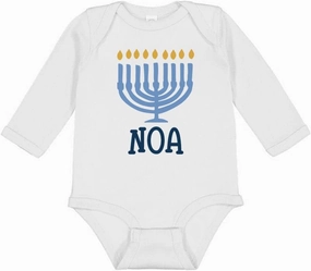 TATY Kids Menorah Noa Long Sleeve Baby Infant Bodysuit