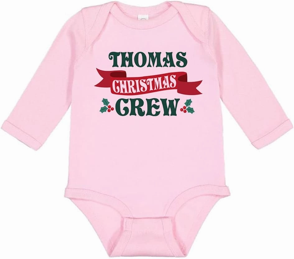 TATY Kids Thomas Christmas Crew Long Sleeve Baby Infant Bodysuit