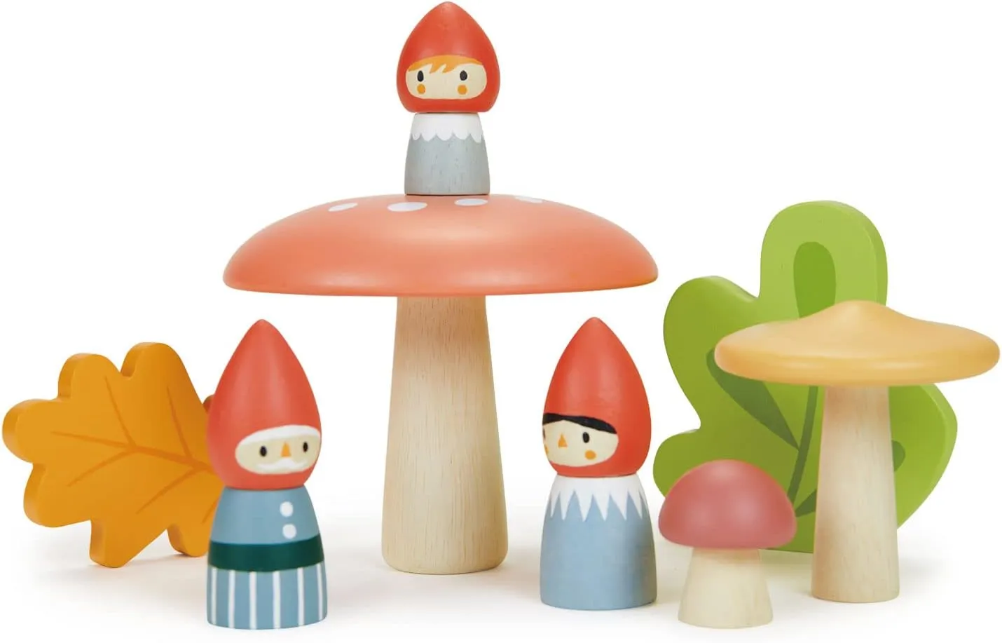 Tender Leaf Toys - Woodland Gnome Family - 8 Piece Solid Wood Imaginative Play Set, Nursery Decoration - Promotes Creativity and Imagination for Boys and Girls, Fun and Stimulating Play - Age 3 