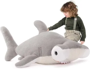 Tezituor 43.3 inch Giant Hammerhead Shark Stuffed Animal, 4ft Large Stuffed Hammerhead Shark Plush Ocean Toys, Gray Shark Plush Pillow for Girls Boys