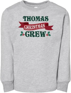 Thomas Christmas Crew Toddler Kids Long Sleeve T-Shirt