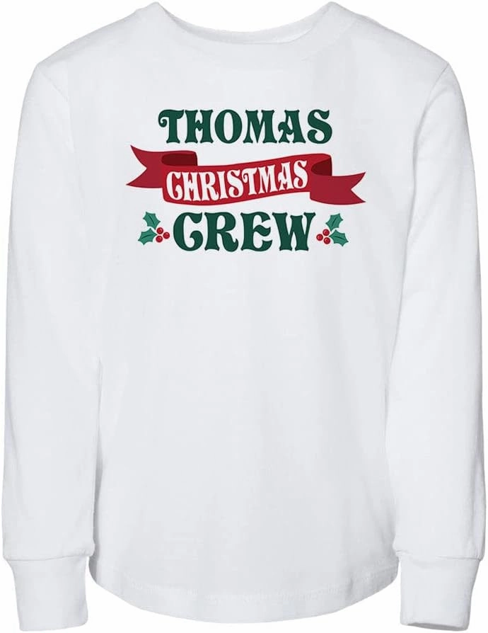 Thomas Christmas Crew Toddler Kids Long Sleeve T-Shirt