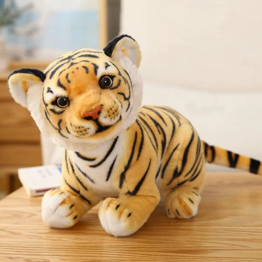 Tigers Plush Toy Stuffed Animal Plush Cat - by Tiger Tale Toys Cute lifelike Tiger Stuffed Animals Animals Kids Toy Gift for Boy Baby HUg Tiger - Lifelike Stuffed Animal (11.8 in, yellow tiger)