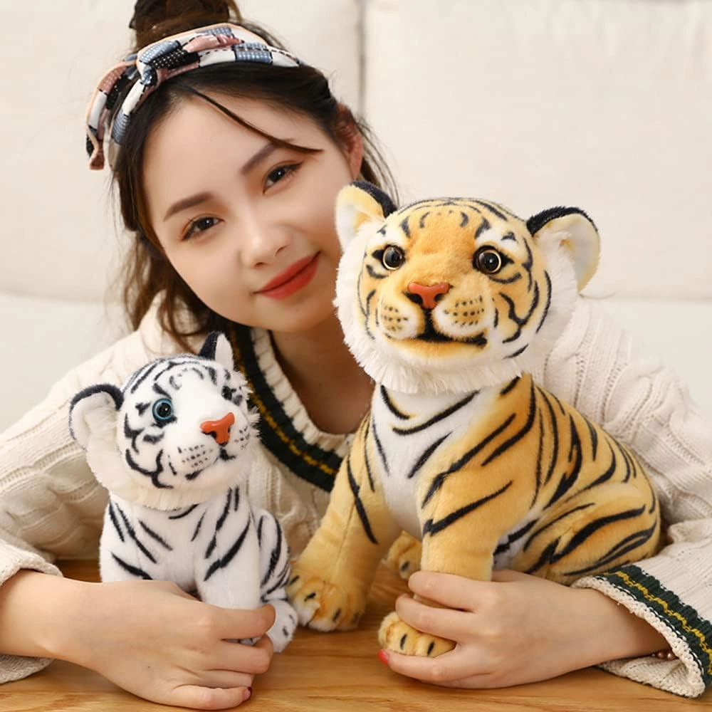 Tigers Plush Toy Stuffed Animal Plush Cat - by Tiger Tale Toys Cute lifelike Tiger Stuffed Animals Animals Kids Toy Gift for Boy Baby HUg Tiger - Lifelike Stuffed Animal (11.8 in, yellow tiger)