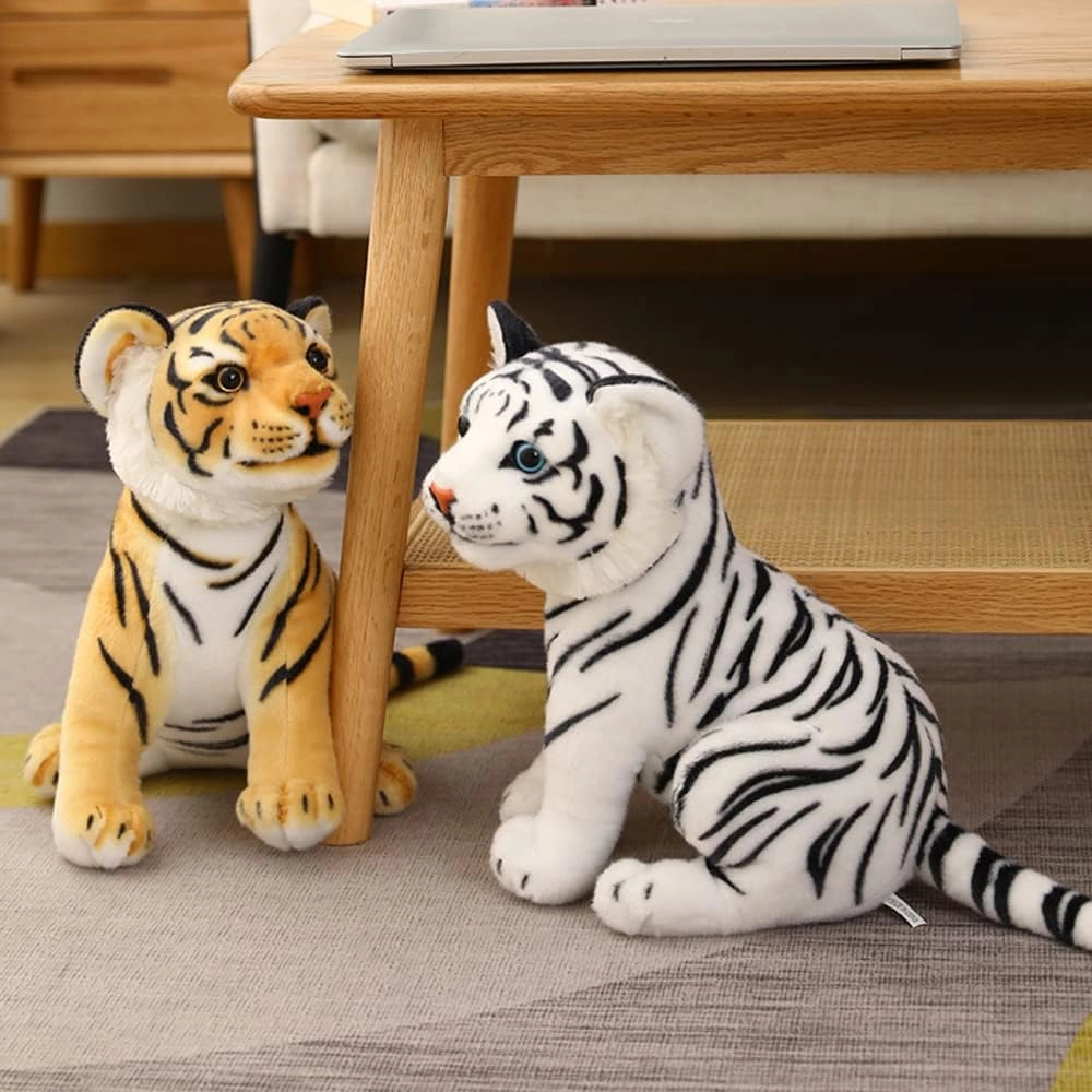 Tigers Plush Toy Stuffed Animal Plush Cat - by Tiger Tale Toys Cute lifelike Tiger Stuffed Animals Animals Kids Toy Gift for Boy Baby HUg Tiger - Lifelike Stuffed Animal (11.8 in, yellow tiger)