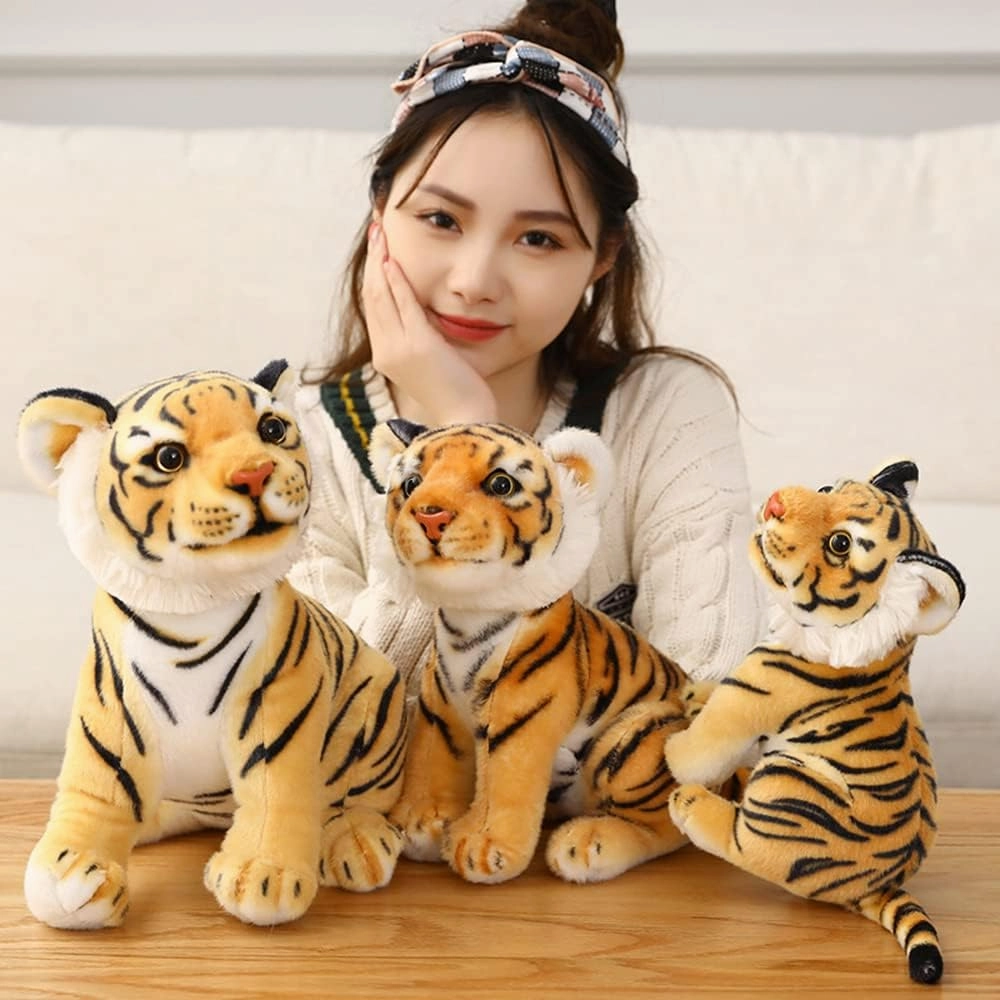 Tigers Plush Toy Stuffed Animal Plush Cat - by Tiger Tale Toys Cute lifelike Tiger Stuffed Animals Animals Kids Toy Gift for Boy Baby HUg Tiger - Lifelike Stuffed Animal (11.8 in, yellow tiger)