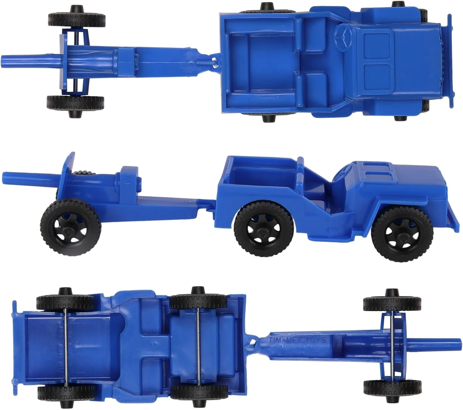 TimMee Combat Patrol Willys & Artillery - Blue 4pc Playset USA Made