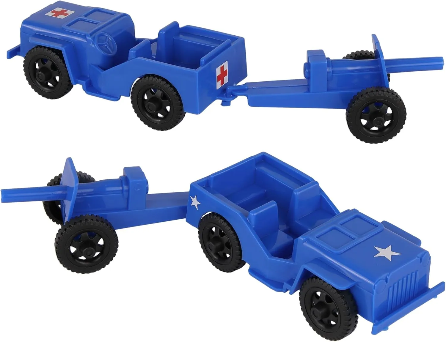 TimMee Combat Patrol Willys & Artillery - Blue 4pc Playset USA Made