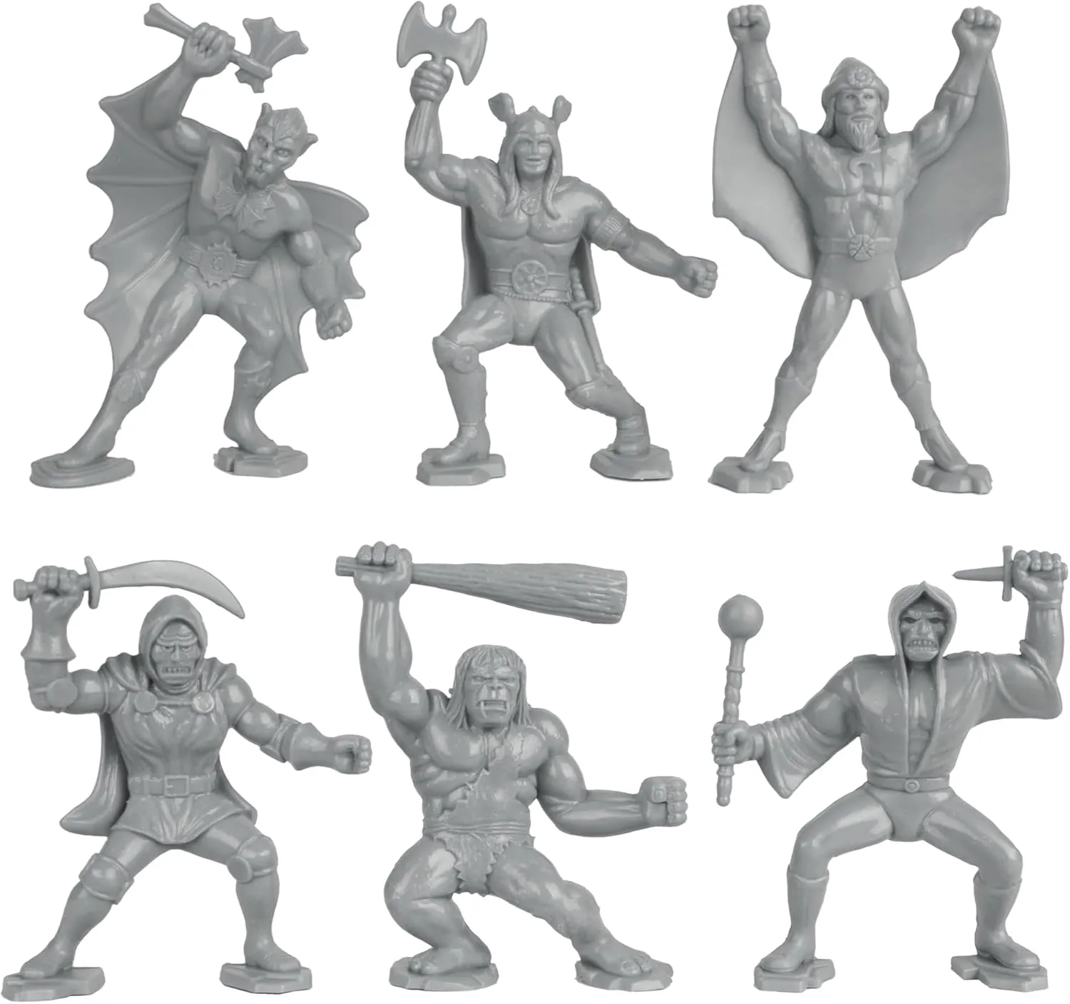 TimMee Legendary Battle Fantasy Figures - 3 inch Gray vs Rust Brown 24pc Set - US Made