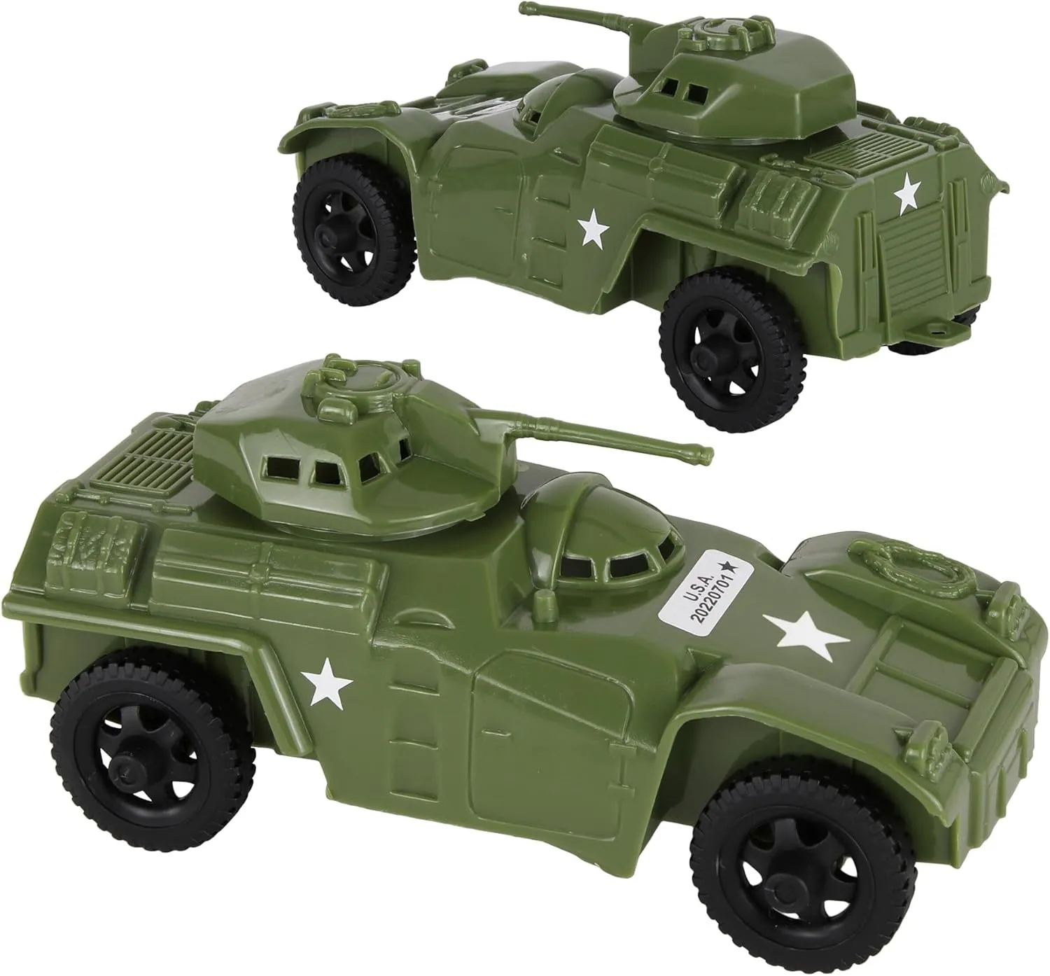 TimMee Recon Patrol Armored Cars - OD Green Plastic Army Men Scout Vehicles