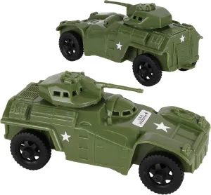 TimMee Recon Patrol Armored Cars - OD Green Plastic Army Men Scout Vehicles