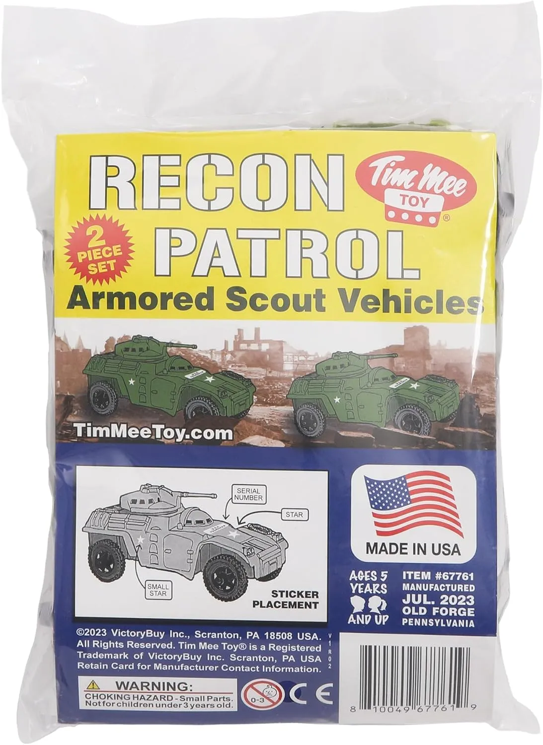 TimMee Recon Patrol Armored Cars - OD Green Plastic Army Men Scout Vehicles