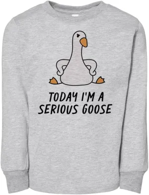 Today I'm a Serious Goose Toddler Kids Long Sleeve T-Shirt