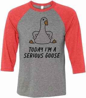 Today I'm a Serious Goose Three-Quarter Raglan Sleeve Baseball Shirt Unisex