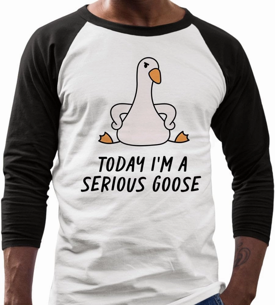 Today I'm a Serious Goose Three-Quarter Raglan Sleeve Baseball Shirt Unisex