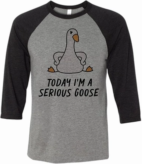 Today I'm a Serious Goose Three-Quarter Raglan Sleeve Baseball Shirt Unisex