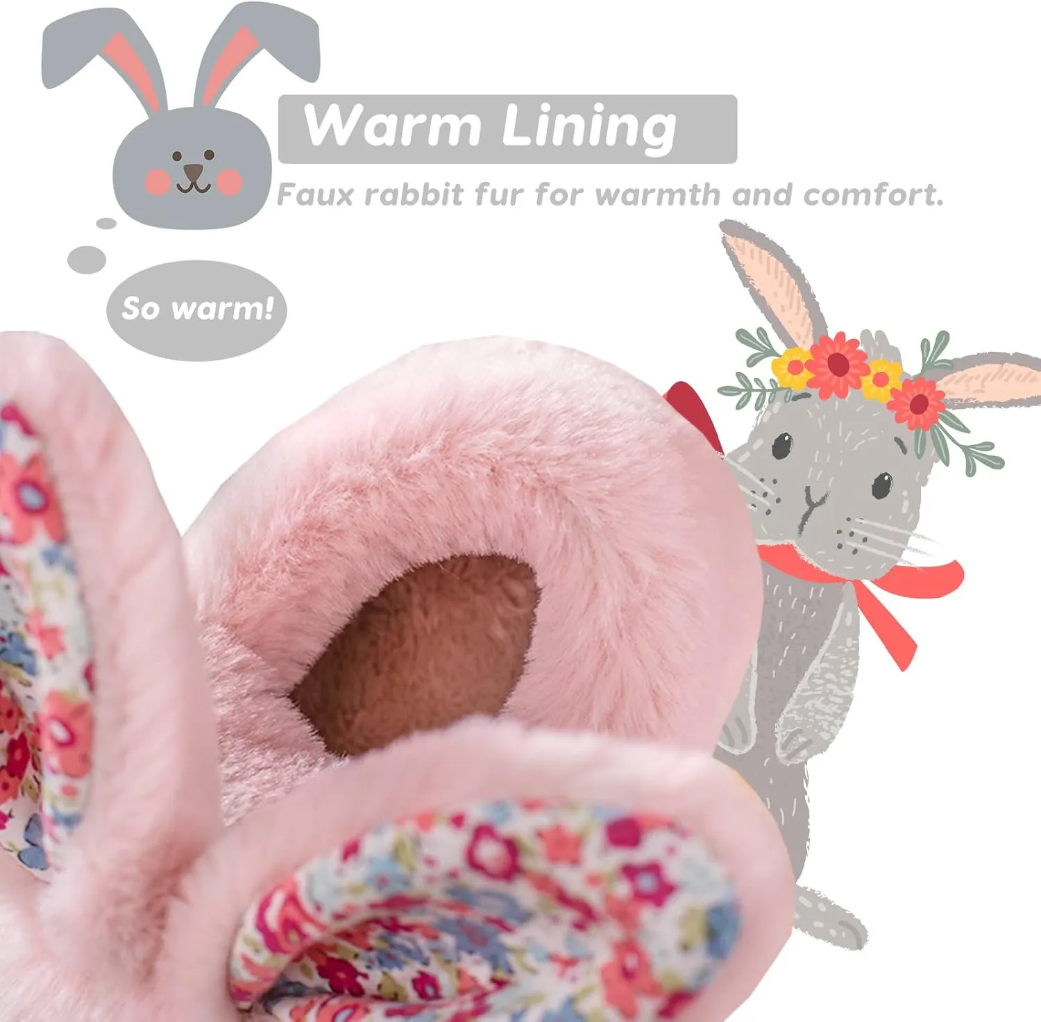 Toddler Bunny Slippers for Girls Boys Warm Plush Cute Rabbit Slippers Cozy House Slippers Indoor Outdoor for Kids Children