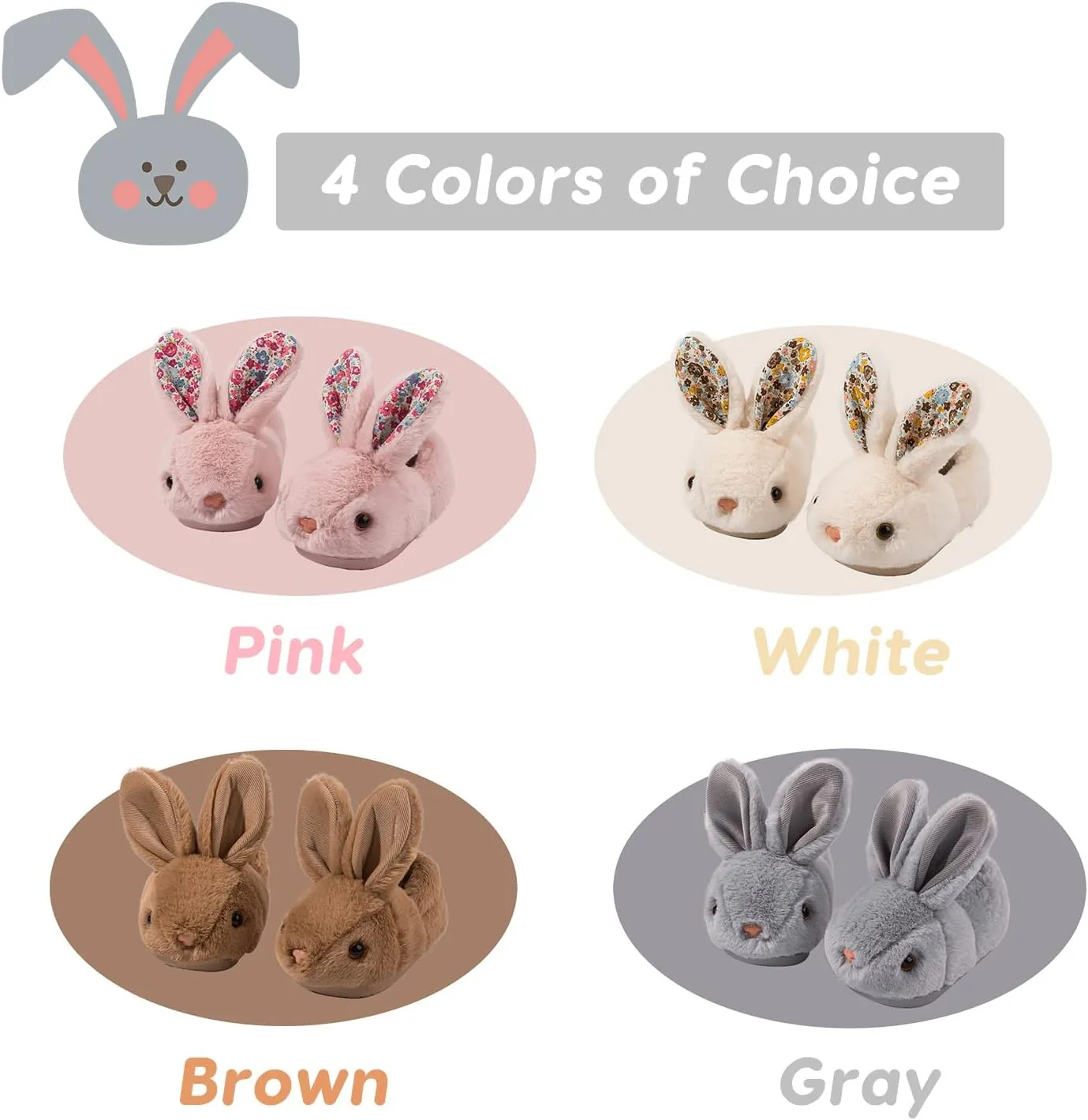 Toddler Bunny Slippers for Girls Boys Warm Plush Cute Rabbit Slippers Cozy House Slippers Indoor Outdoor for Kids Children