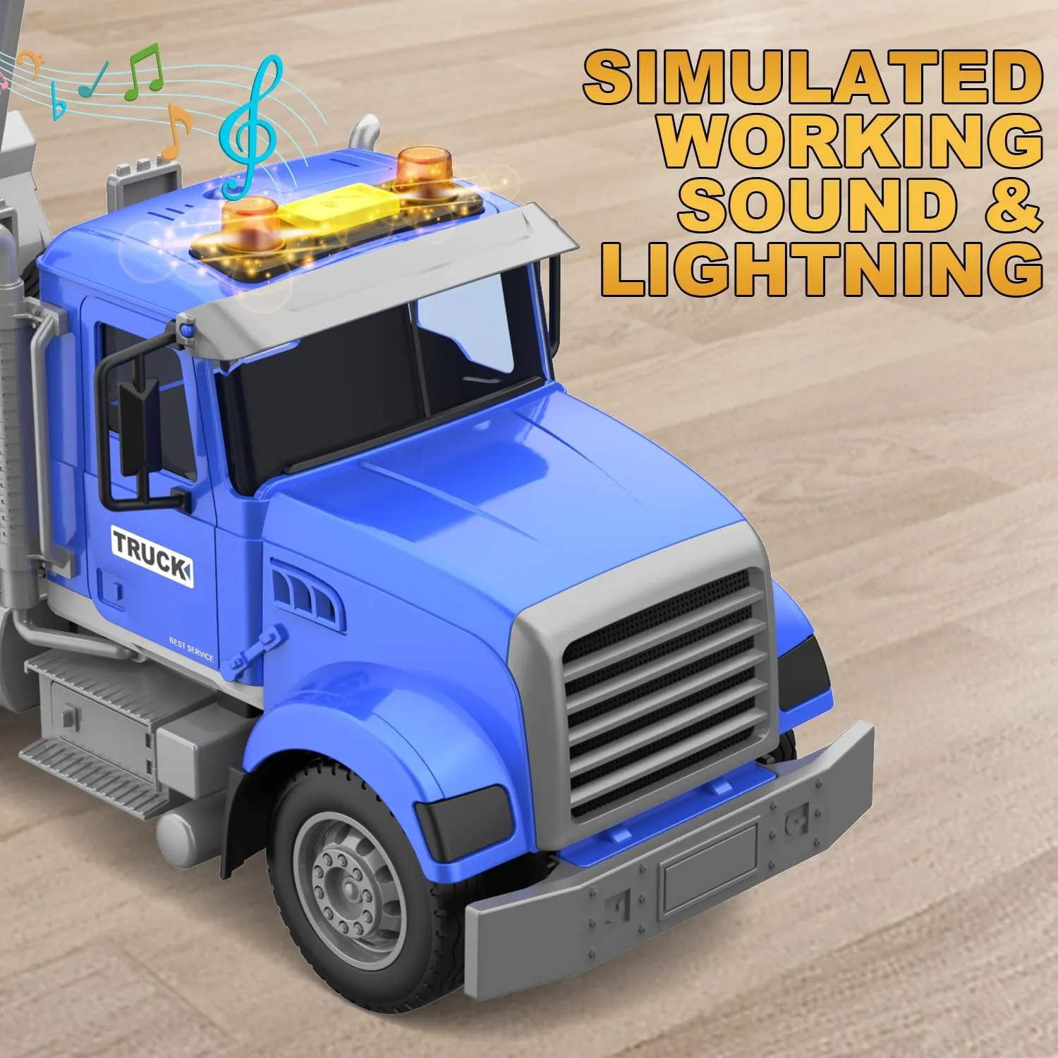 Transports Trucks Kids Toys, 22" Large Semi Truck Toy Carrier and Excavator Truck with Sound&Light,Friction Powered Cars Toys Birthday for Boys Girls 3 4 5 6 7 8