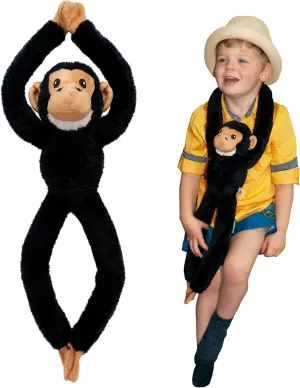 Tree Huggers - Chimp from Deluxebase. 28 inch Hanging Stuffed Animals Made from Recycled Plastic Bottles. Eco-Friendly Cuddly Plush Toy and Perfect Cuddly Gift for Kids.