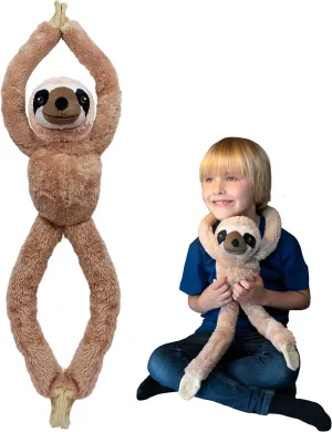Tree Huggers - Sloth from Deluxebase. 28 inch Hanging Stuffed Animals Made from Recycled Plastic Bottles. Eco-Friendly Cuddly Plush Toy and Perfect Cuddly Gift for Kids.