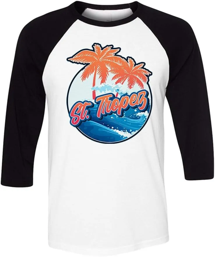 Tropical St. Tropez Three-Quarter Raglan Sleeve Baseball Shirt Unisex