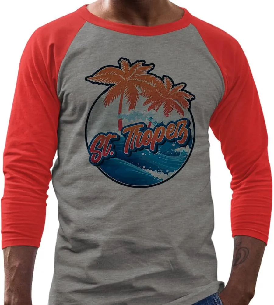 Tropical St. Tropez Three-Quarter Raglan Sleeve Baseball Shirt Unisex