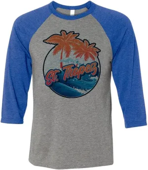 Tropical St. Tropez Three-Quarter Raglan Sleeve Baseball Shirt Unisex