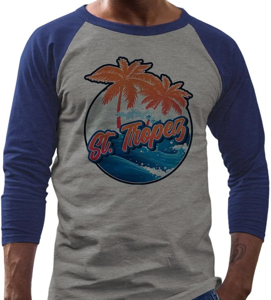 Tropical St. Tropez Three-Quarter Raglan Sleeve Baseball Shirt Unisex