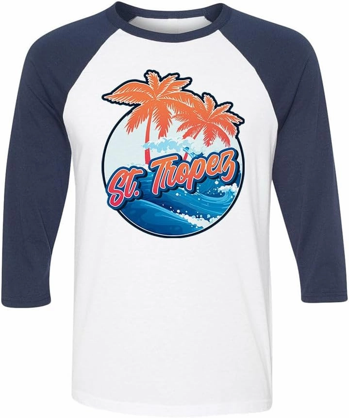 Tropical St. Tropez Three-Quarter Raglan Sleeve Baseball Shirt Unisex