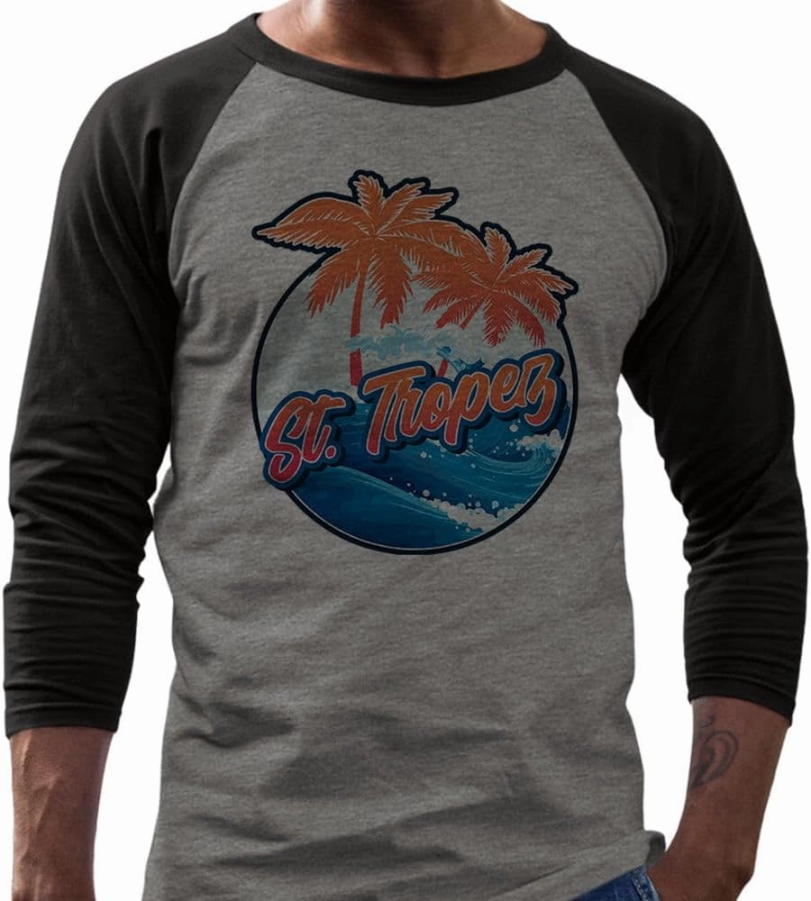 Tropical St. Tropez Three-Quarter Raglan Sleeve Baseball Shirt Unisex
