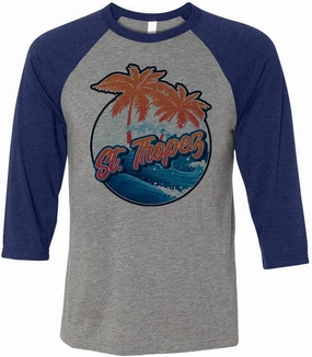 Tropical St. Tropez Three-Quarter Raglan Sleeve Baseball Shirt Unisex