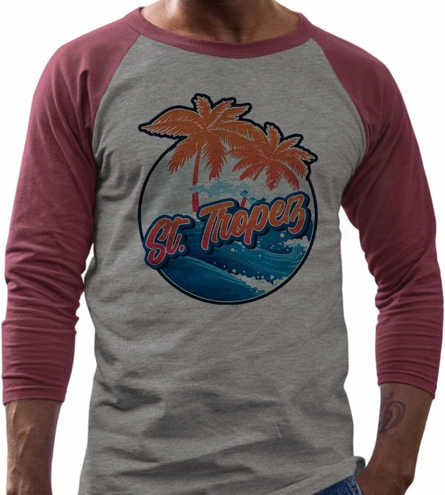Tropical St. Tropez Three-Quarter Raglan Sleeve Baseball Shirt Unisex