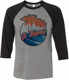Tropical St. Tropez Three-Quarter Raglan Sleeve Baseball Shirt Unisex