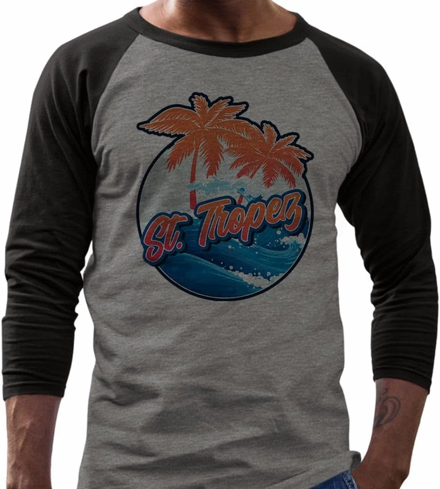 Tropical St. Tropez Three-Quarter Raglan Sleeve Baseball Shirt Unisex
