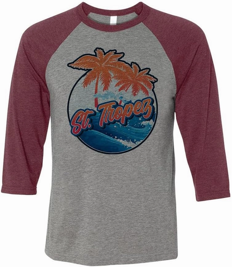 Tropical St. Tropez Three-Quarter Raglan Sleeve Baseball Shirt Unisex