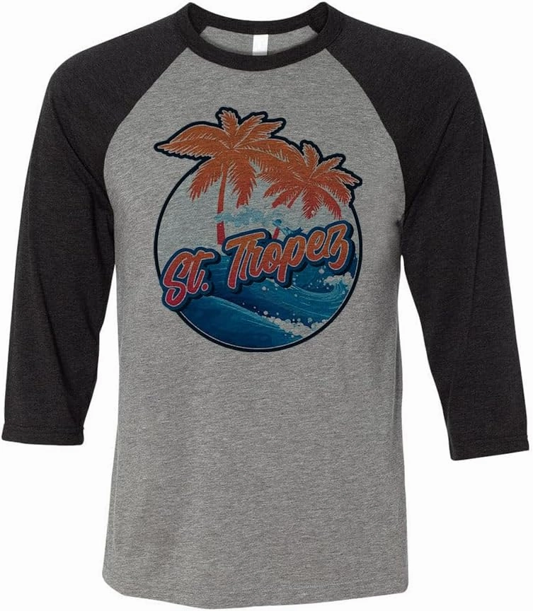Tropical St. Tropez Three-Quarter Raglan Sleeve Baseball Shirt Unisex