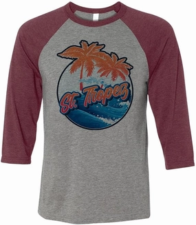 Tropical St. Tropez Three-Quarter Raglan Sleeve Baseball Shirt Unisex