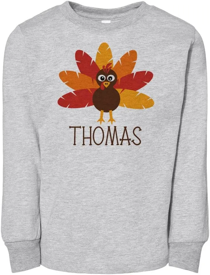 Turkey Thomas Toddler Kids Long Sleeve T-Shirt