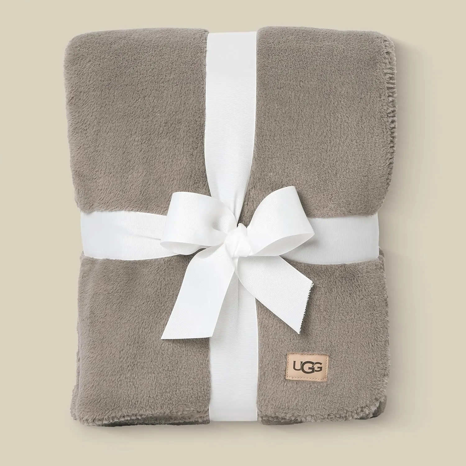 UGG Whitecap Plush Throw Blanket Fleece Lightweight Soft Cozy Throw for Couch Luxury Home Decor for Living Room Machine Washable Hypoallergenic Flannel Blankets, 50-inch x 70-inch, Light Grey Seal