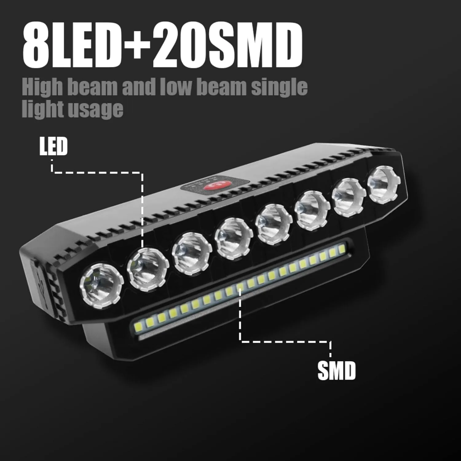 Ultra Bright Bicycle Lights Suitable for Night Riding, USB Rechargeable Bicycle Front and Rear Light Set, 7 Lighting Modes, Free taillights, Bicycle Horn