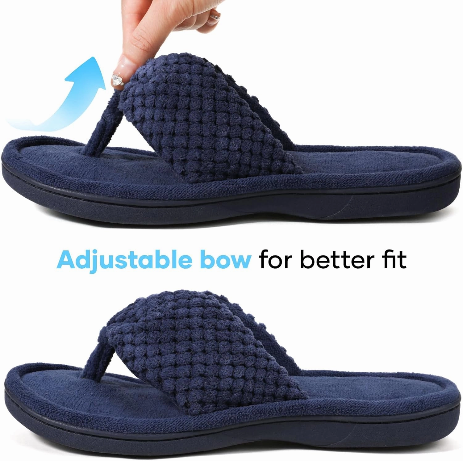 ULTRAIDEAS Women's Popcorn Flip Flop House Slipper with Memory Foam