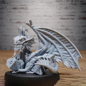 Unpainted DND Silver Dragon Wyrmling Playing Miniature Figurine, Tabletop Gaming Collectible, Fantasy World, Ideal Gift for Dungeon Masters and Collectors Alike - Designed by Epic Miniatures