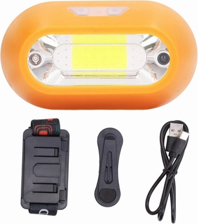 USB Rechargeable Headlamp Portable Magnetic Super Bright Red Light COB Flashlight for Running